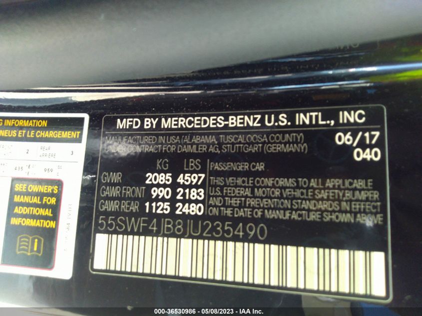 2018 MERCEDES-BENZ C-CLASS C 300 - 55SWF4JB8JU235490