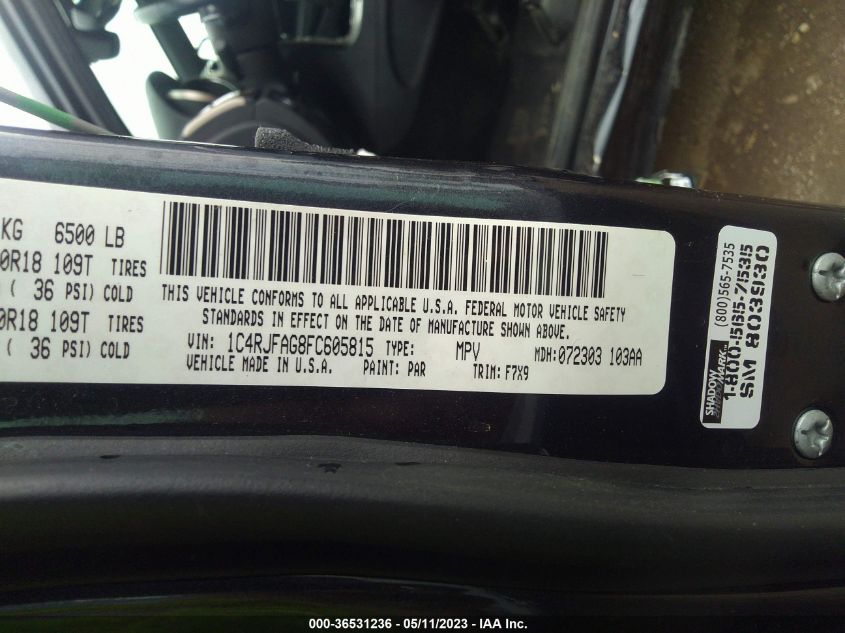 2015 JEEP GRAND CHEROKEE LAREDO - 1C4RJFAG8FC605815