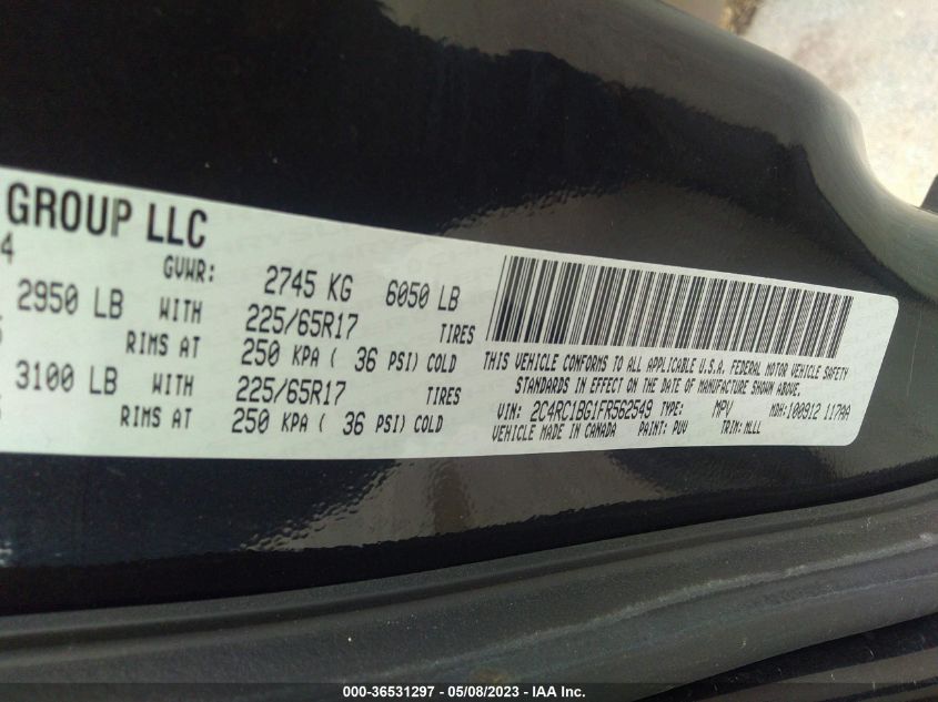 2015 CHRYSLER TOWN & COUNTRY TOURING - 2C4RC1BG1FR562549