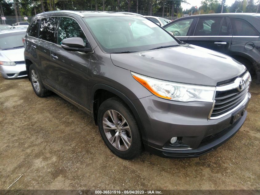 2014 TOYOTA HIGHLANDER XLE - 5TDJKRFH1ES017569