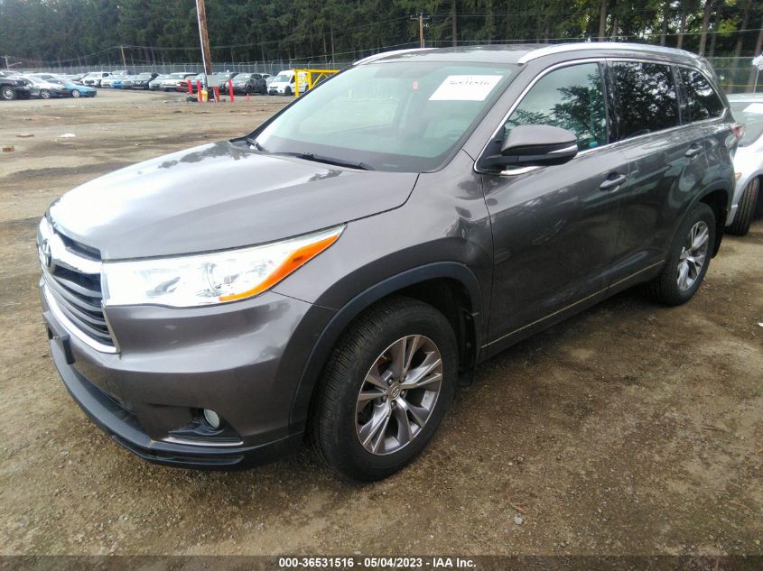2014 TOYOTA HIGHLANDER XLE - 5TDJKRFH1ES017569