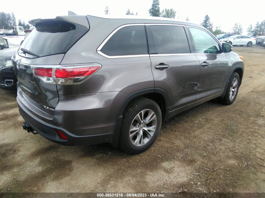 2014 TOYOTA HIGHLANDER XLE - 5TDJKRFH1ES017569