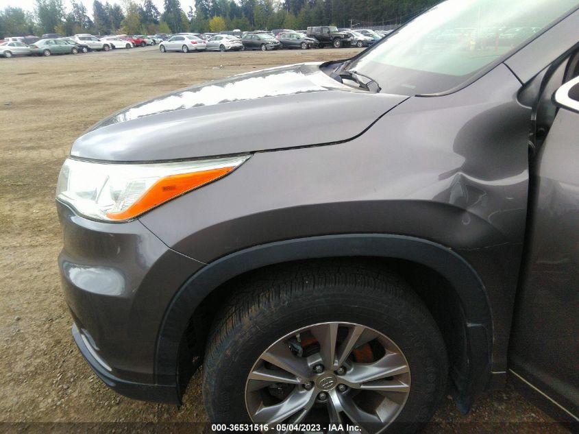 2014 TOYOTA HIGHLANDER XLE - 5TDJKRFH1ES017569