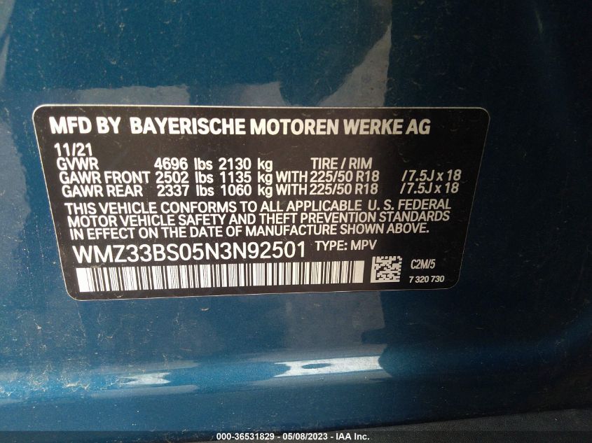 2022 MINI COUNTRYMAN JOHN COOPER WORKS - WMZ33BS05N3N92501