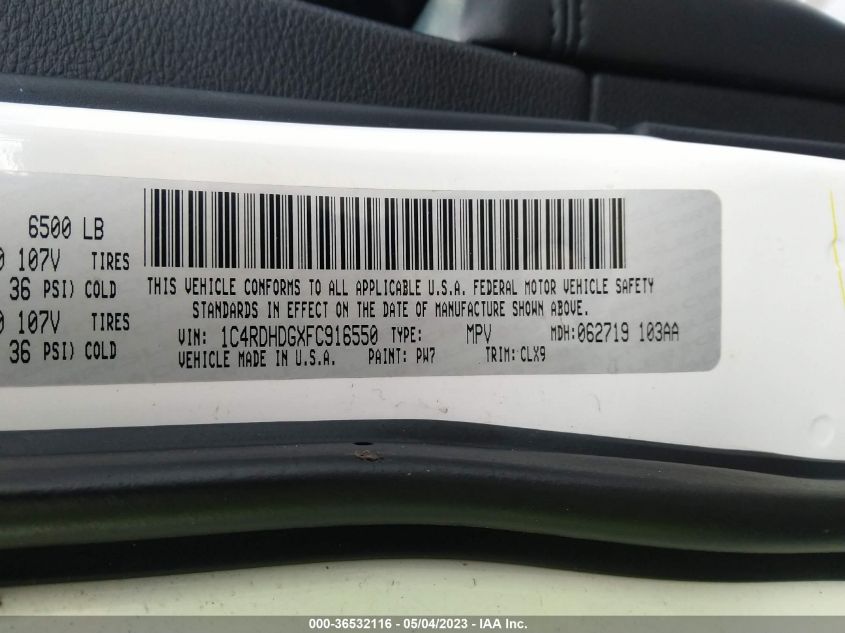 2015 DODGE DURANGO LIMITED - 1C4RDHDGXFC916550