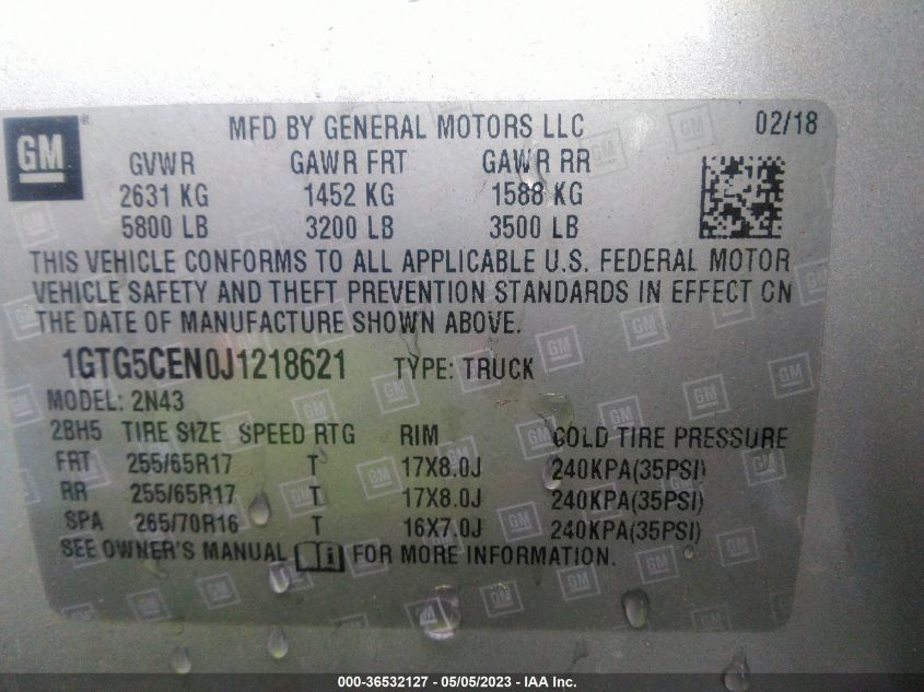 2018 GMC CANYON 2WD SLE - 1GTG5CEN0J1218621
