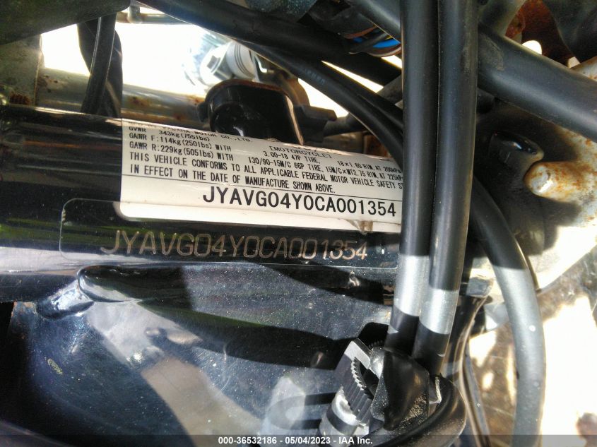 2012 YAMAHA XV250 C JYAVG04Y0CA001354