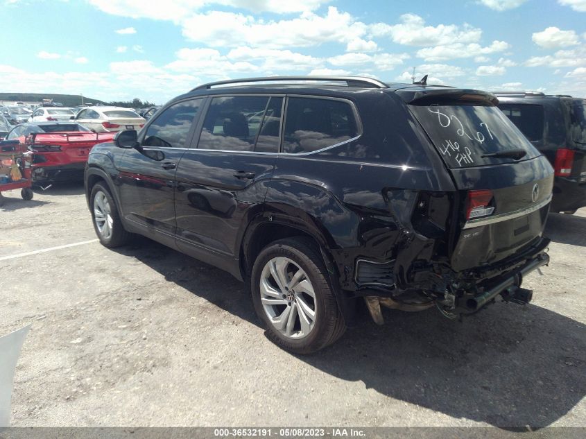 2022 VOLKSWAGEN ATLAS 3.6L V6 SE W/TECHNOLOGY - 1V2JR2CA6NC528267
