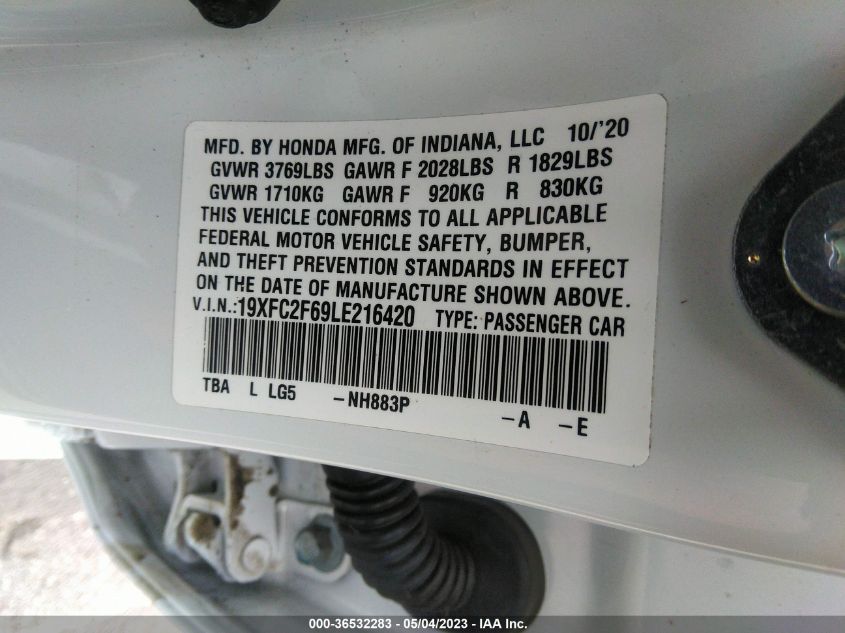 2020 HONDA CIVIC SEDAN LX - 19XFC2F69LE216420