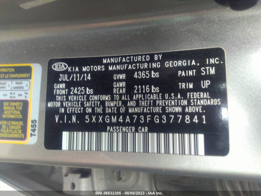 2015 KIA OPTIMA LX - 5XXGM4A73FG377841