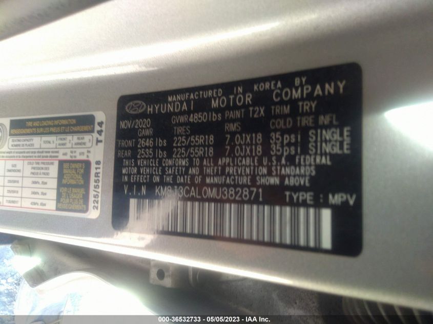 2021 HYUNDAI TUCSON ULTIMATE - KM8J3CAL0MU382871