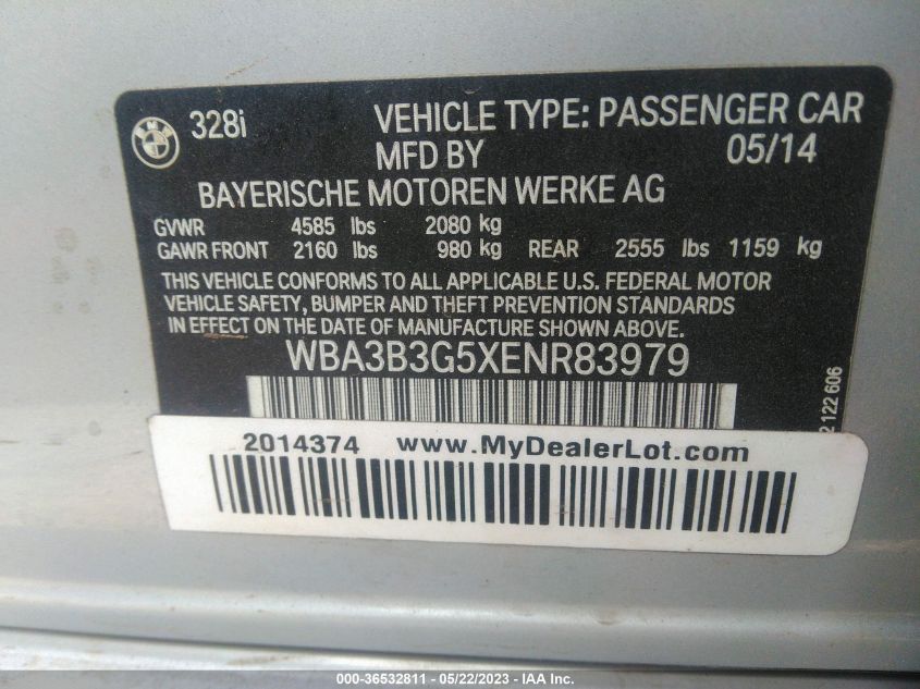 2014 BMW 3 SERIES 328I XDRIVE - WBA3B3G5XENR83979