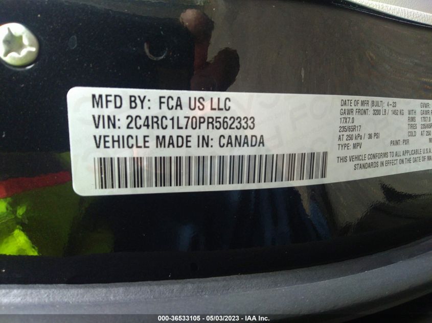 2023 CHRYSLER PACIFICA HYBRID TOURING L - 2C4RC1L70PR562333