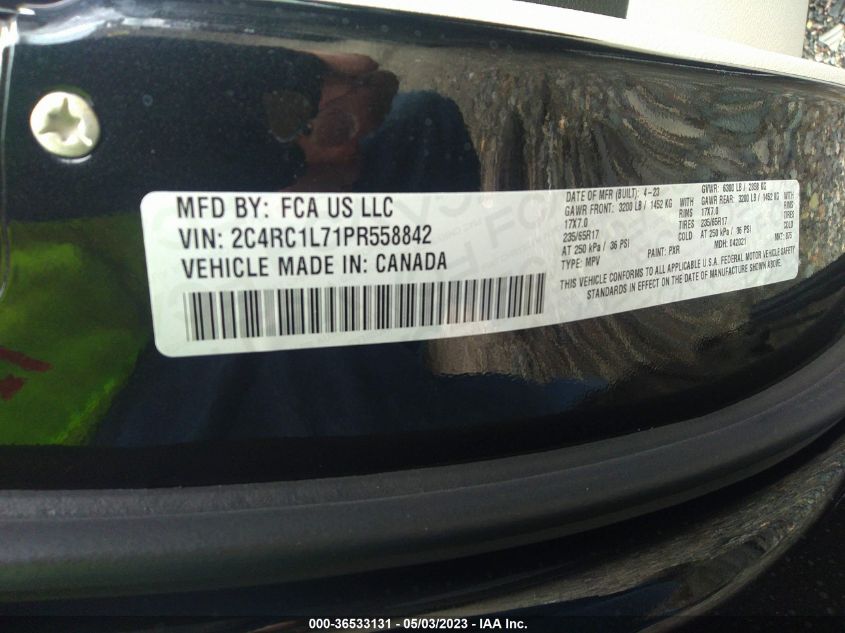 2023 CHRYSLER PACIFICA HYBRID TOURING L - 2C4RC1L71PR558842