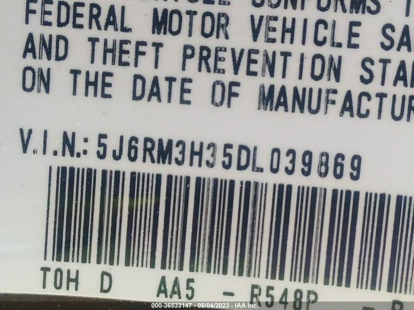 2013 HONDA CR-V LX - 5J6RM3H35DL039869