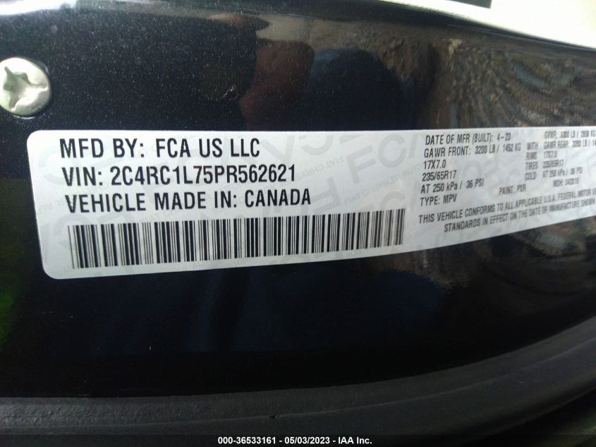 2023 CHRYSLER PACIFICA HYBRID TOURING L - 2C4RC1L75PR562621