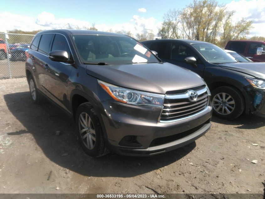 2016 TOYOTA HIGHLANDER LE - 5TDZARFH2GS021509