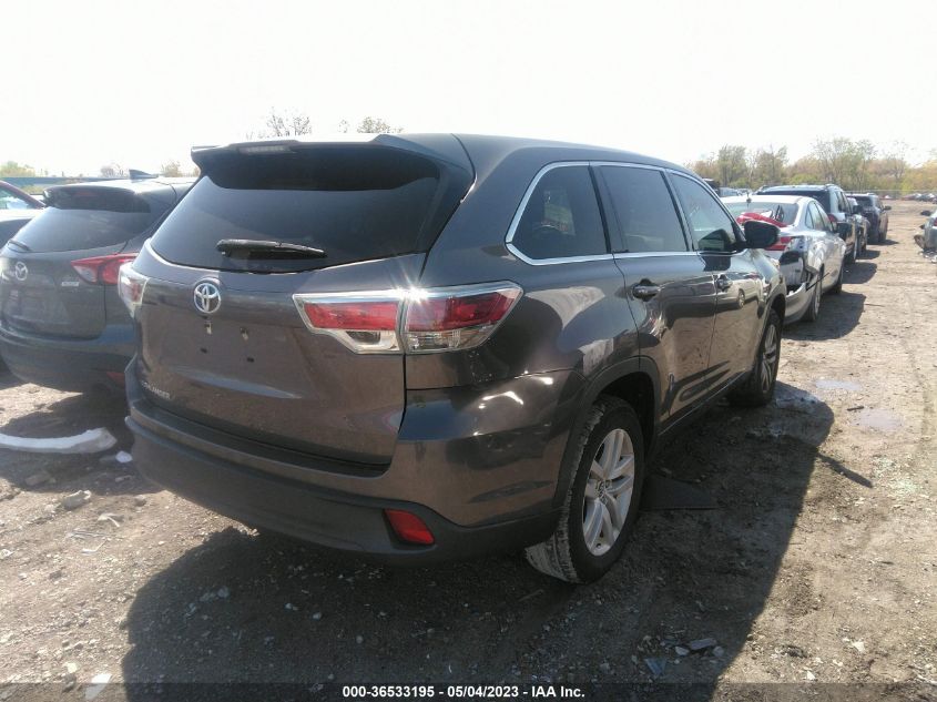 2016 TOYOTA HIGHLANDER LE - 5TDZARFH2GS021509