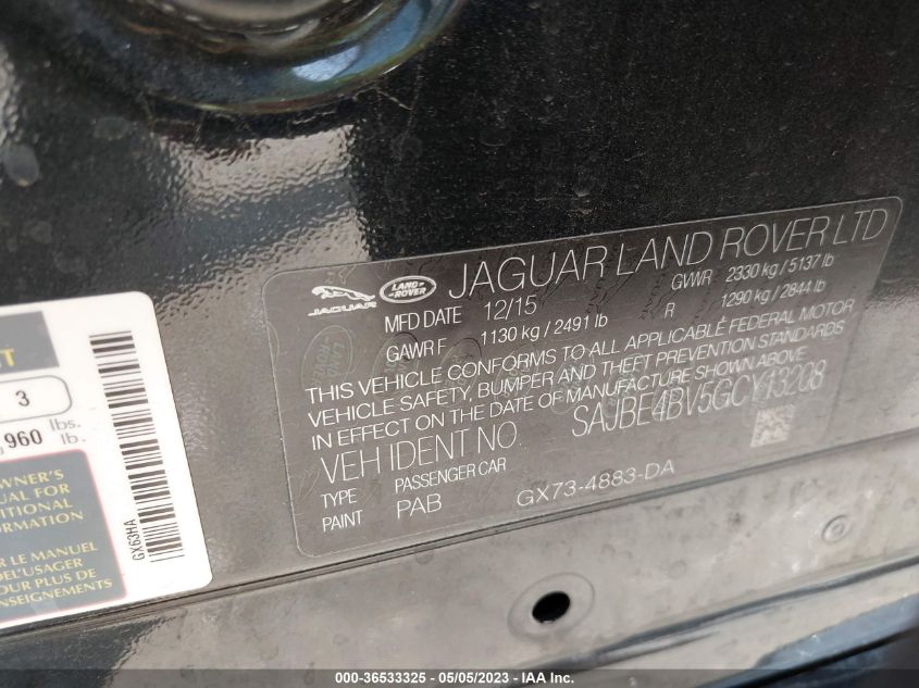 2016 JAGUAR XF 35T PRESTIGE - SAJBE4BV5GCY13208