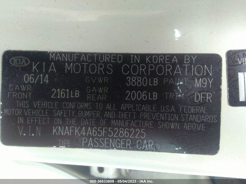 2015 KIA FORTE LX - KNAFK4A65F5286225