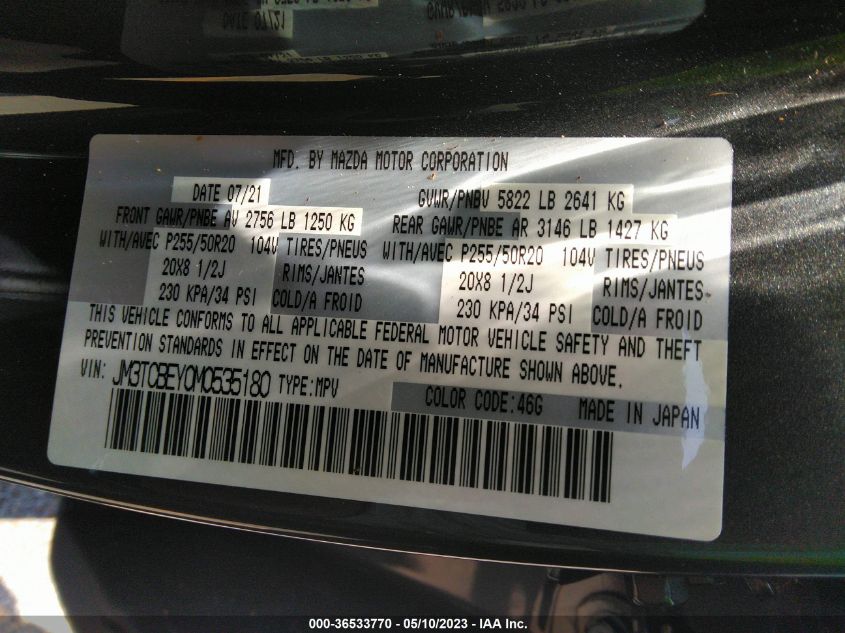 2021 MAZDA CX-9 SIGNATURE - JM3TCBEY0M0535180