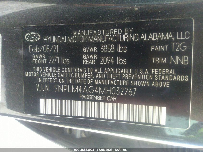 5NPLM4AG4MH032267 Hyundai Elantra SEL 9