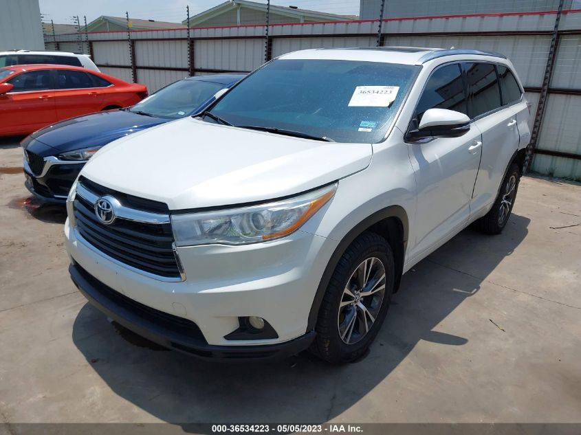 2016 TOYOTA HIGHLANDER XLE - 5TDKKRFHXGS156915