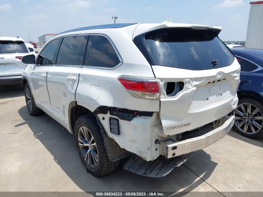 2016 TOYOTA HIGHLANDER XLE - 5TDKKRFHXGS156915