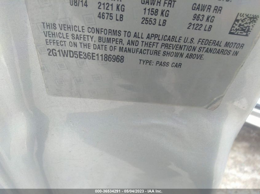 2014 CHEVROLET IMPALA LIMITED POLICE POLICE - 2G1WD5E36E1186968
