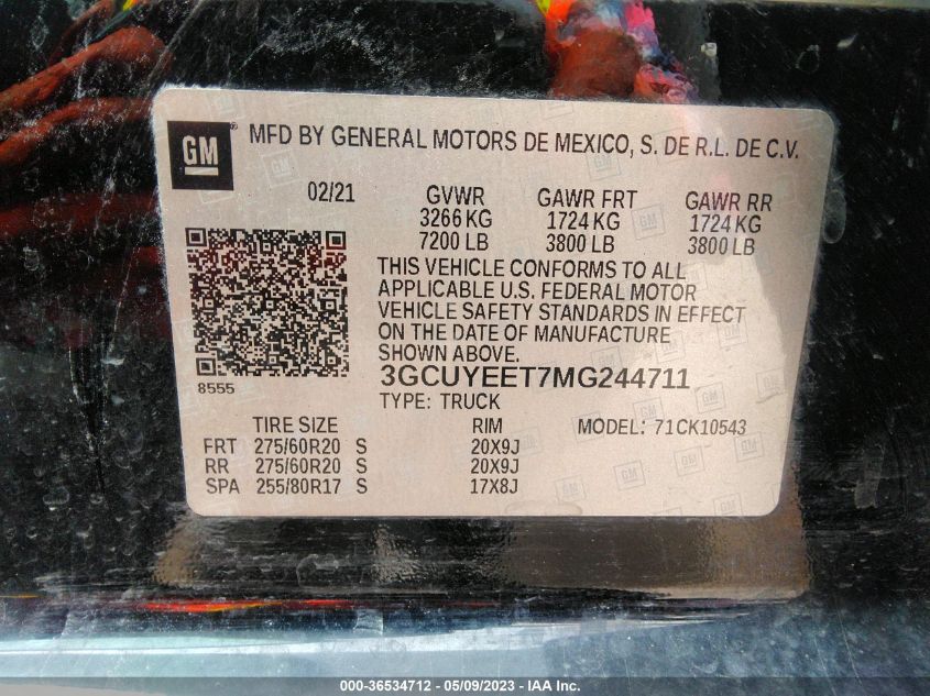2021 CHEVROLET SILVERADO 1500 RST - 3GCUYEET7MG244711