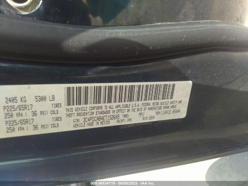 2014 DODGE JOURNEY AMERICAN VALUE PKG - 3C4PDCAB4ET152605