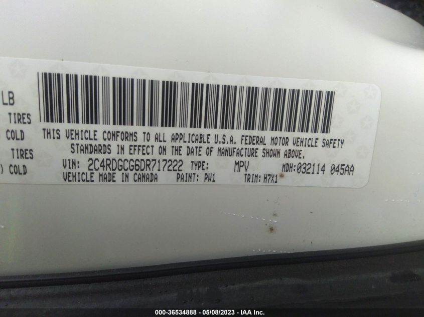 2013 DODGE GRAND CARAVAN SXT - 2C4RDGCG6DR717222