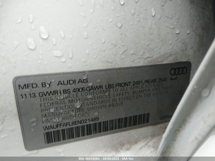 2014 AUDI A4 PREMIUM PLUS - WAUFFAFL8EN021489