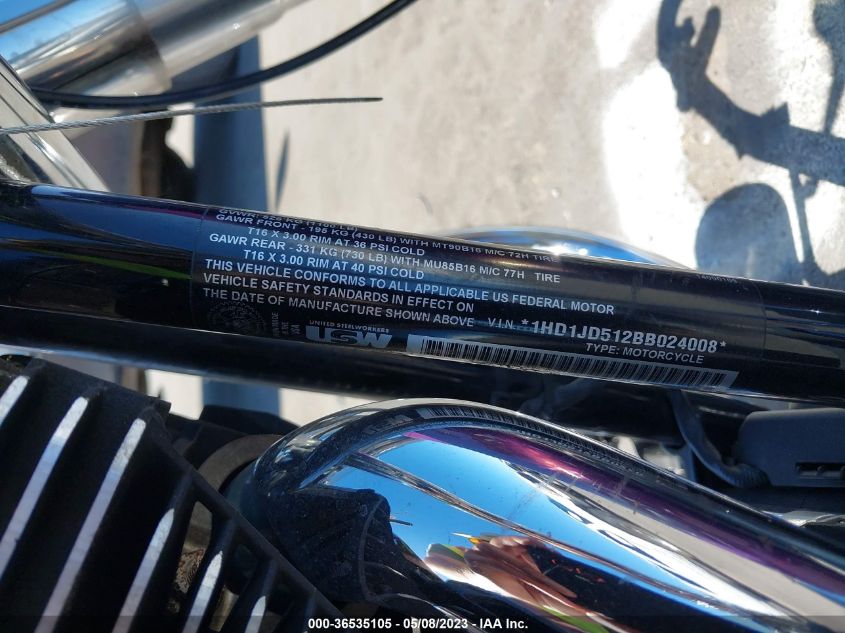 2011 HARLEY-DAVIDSON FLSTN 1HD1JD512BB024008