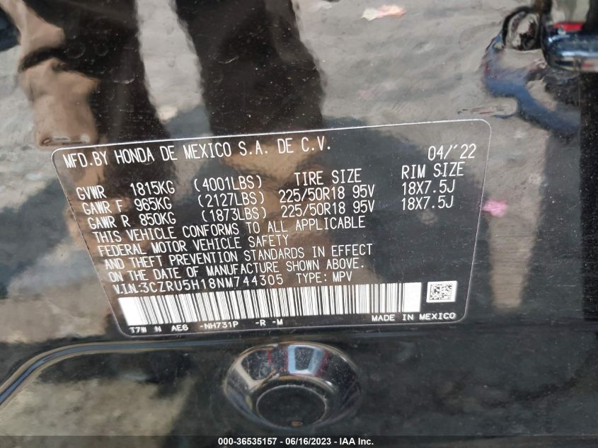 2022 HONDA HR-V SPORT - 3CZRU5H18NM744305