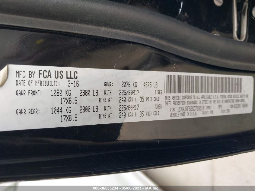 2016 JEEP PATRIOT LATITUDE - 1C4NJRFB2GD718510