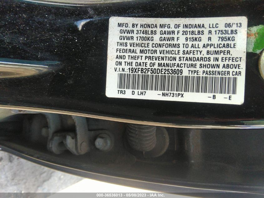 2013 HONDA CIVIC SDN LX - 19XFB2F50DE253609