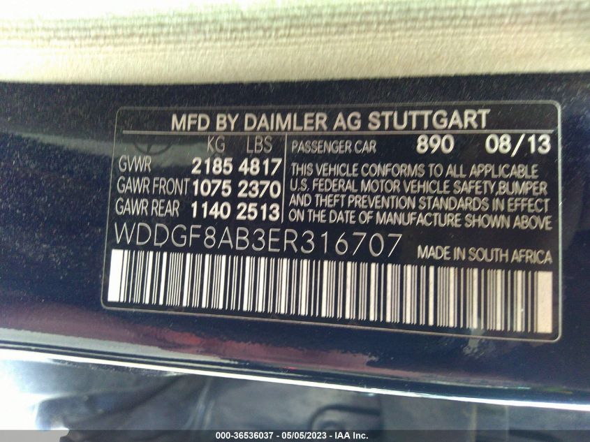 2014 MERCEDES-BENZ C 300 SPORT 4MATIC/LUXURY 4MATIC WDDGF8AB3ER316707