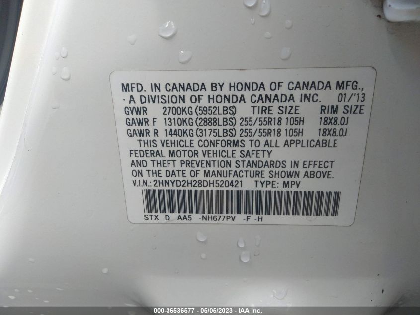 2013 ACURA MDX - 2HNYD2H28DH520421