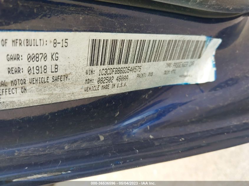 2016 DODGE DART SXT - 1C3CDFBB6GD540575