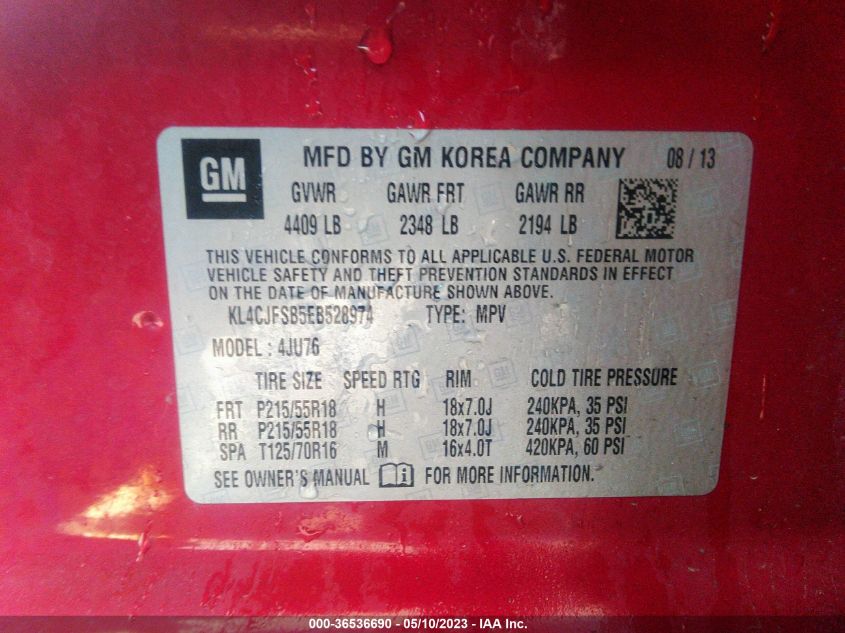 2014 BUICK ENCORE CONVENIENCE - KL4CJFSB5EB528974