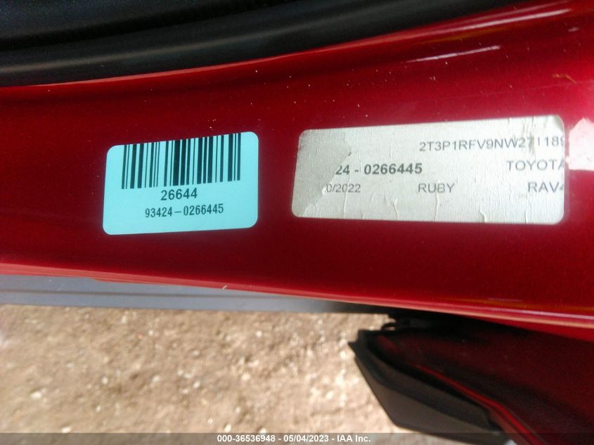 2022 TOYOTA RAV4 XLE - 2T3P1RFV9NW271189