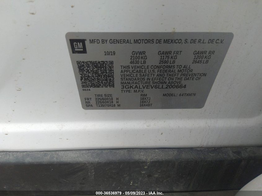 2020 GMC TERRAIN SLT - 3GKALVEV6LL200664