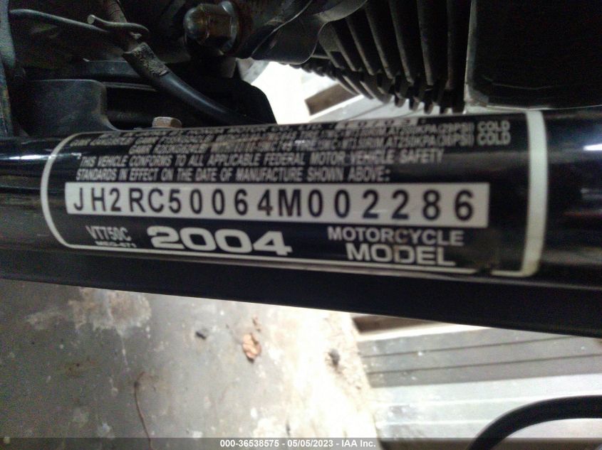 2004 HONDA VT750 C JH2RC50064M002286