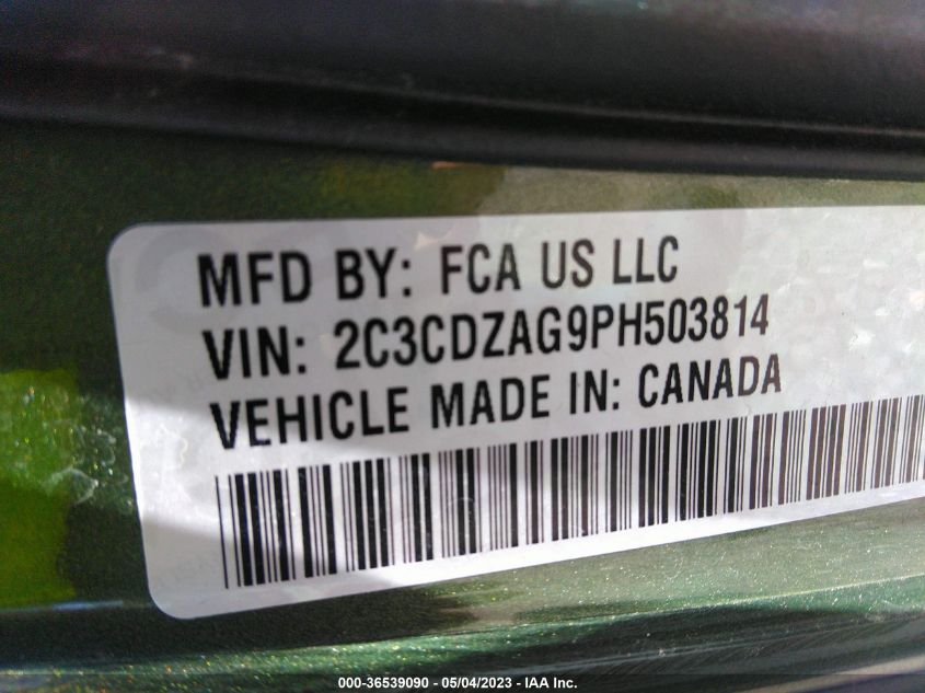 2023 DODGE CHALLENGER SXT - 2C3CDZAG9PH503814