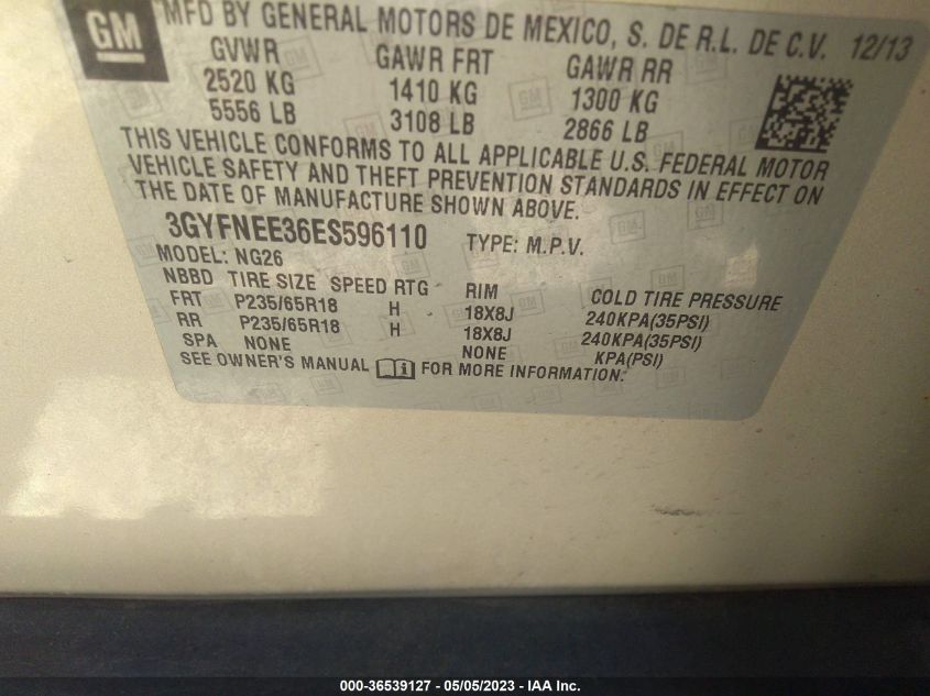 2014 CADILLAC SRX LUXURY COLLECTION - 3GYFNEE36ES596110