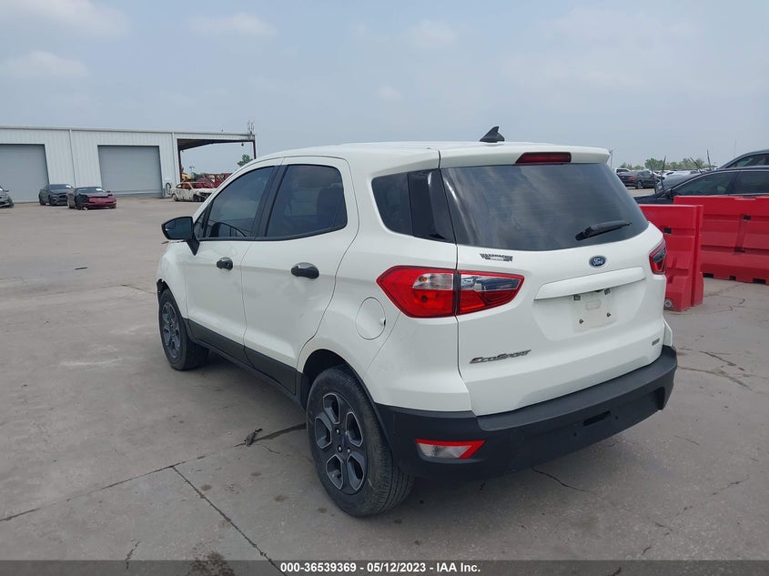 VIN MAJ3S2FE9LC383662 2020 FORD ECOSPORT S