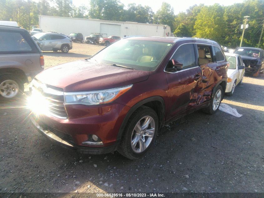 2014 TOYOTA HIGHLANDER LIMITED - 5TDDKRFH1ES019304