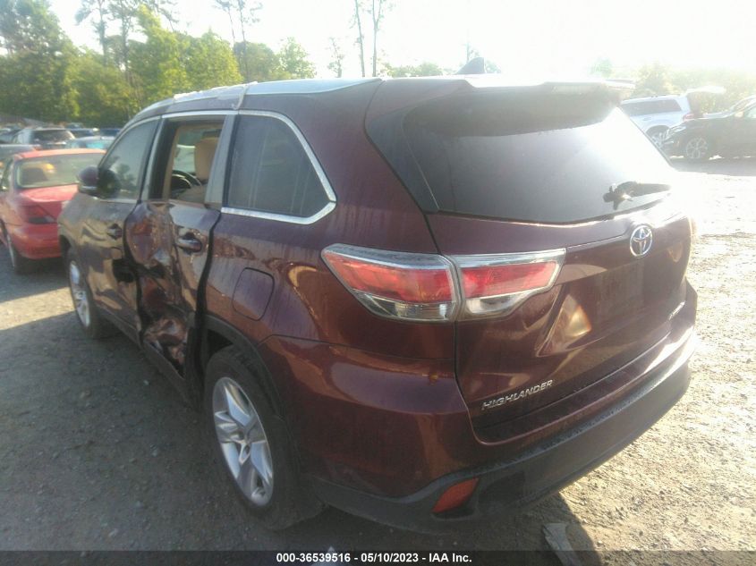 2014 TOYOTA HIGHLANDER LIMITED - 5TDDKRFH1ES019304