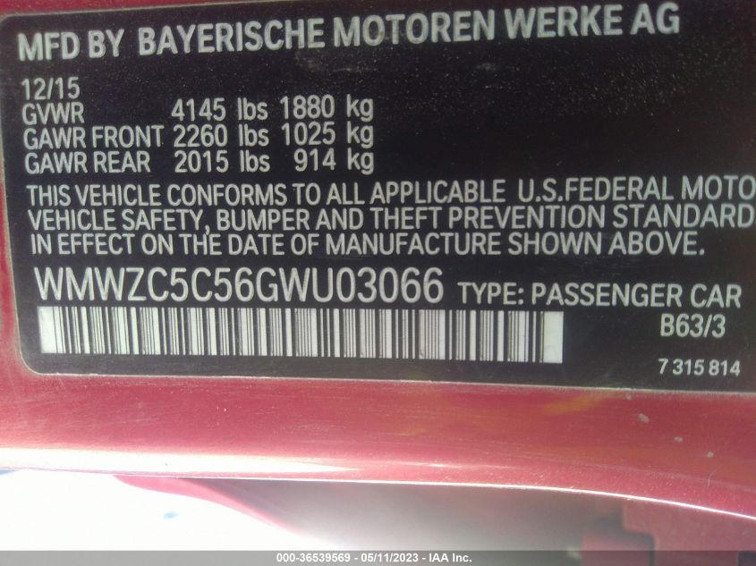 2016 MINI COOPER COUNTRYMAN S - WMWZC5C56GWU03066